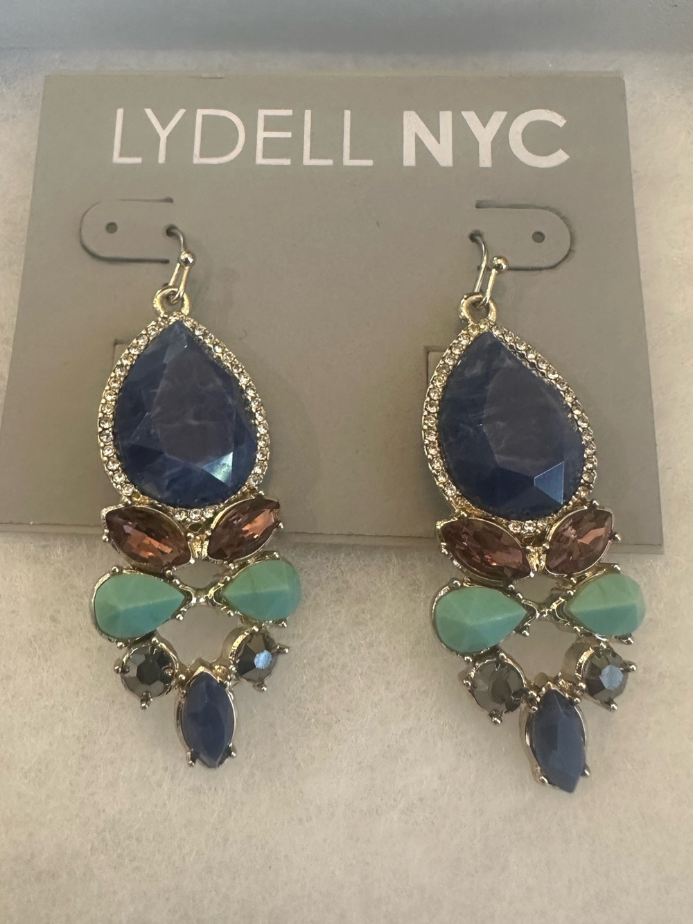 Lydell NYC multicolor jewel chandelier earrings